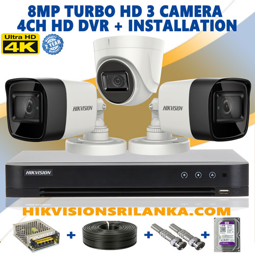 3-camera-8mp-turbo-HD-package sale in srilanka hikvision camera dealer
