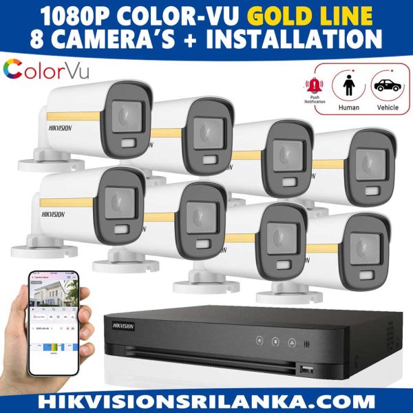 Hikvision-2mp-Gold-line-color-night-vision-8-camera-with-human-vehicle-detection-notification-Acusense-DVR