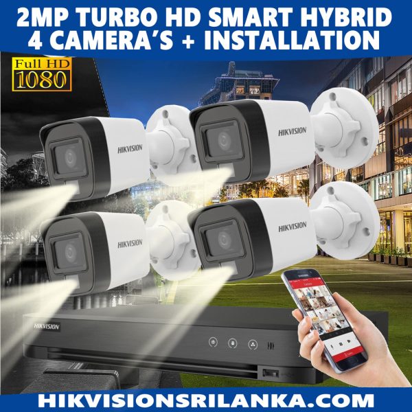 Hikvision-2mp-Smart-Hybrid-white-Light-with-IR-color-vu-4-camera--package-sri-lanka-sale