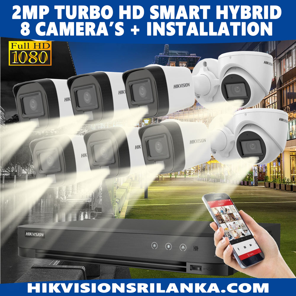 Smart Hybrid Active Light Hikvision 2MP 8 Camera with Acusense DVR Package